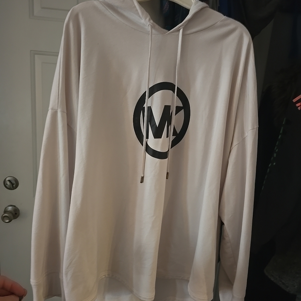 White Michael Kors Pullover Hoodie Womens Plus 3XL